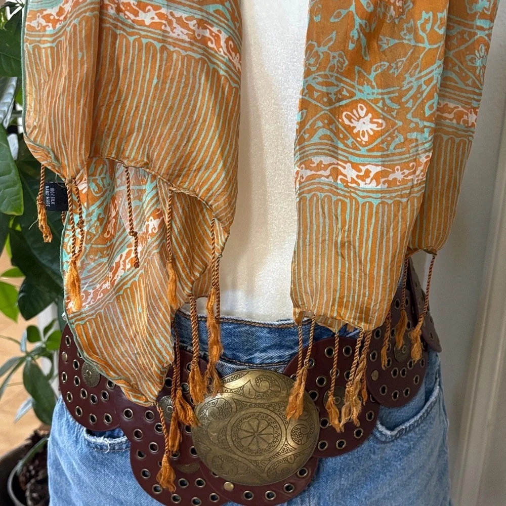 Bohemian Silk Scarf with Fringe